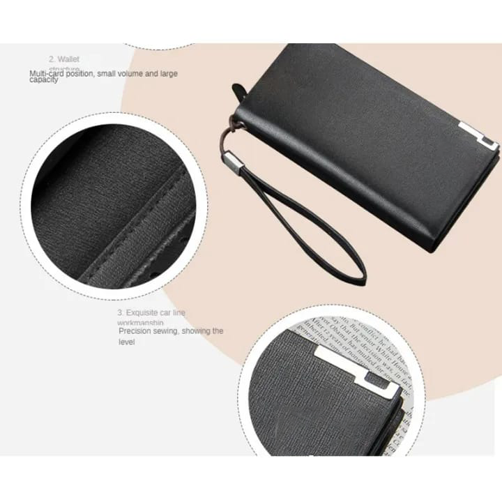 Long Wallet For Men Slim Money Mobile Men Leather Wallet Card Holder