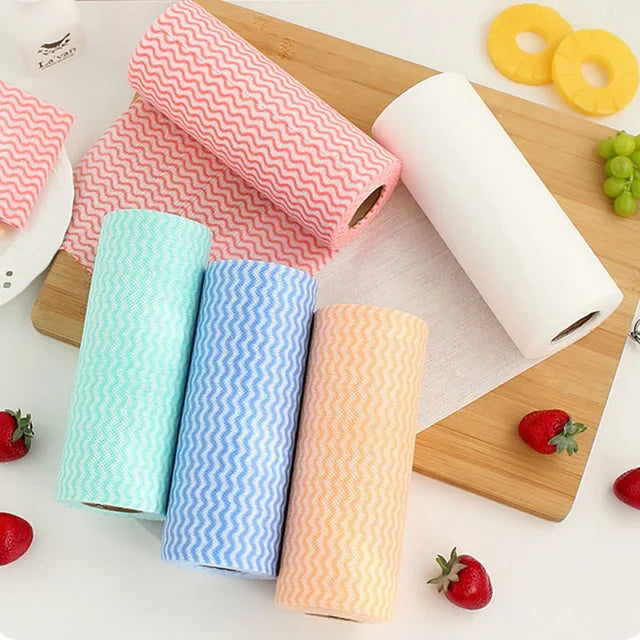 Disposable Kitchen Cleaning Towels (50 Sheets/Roll)