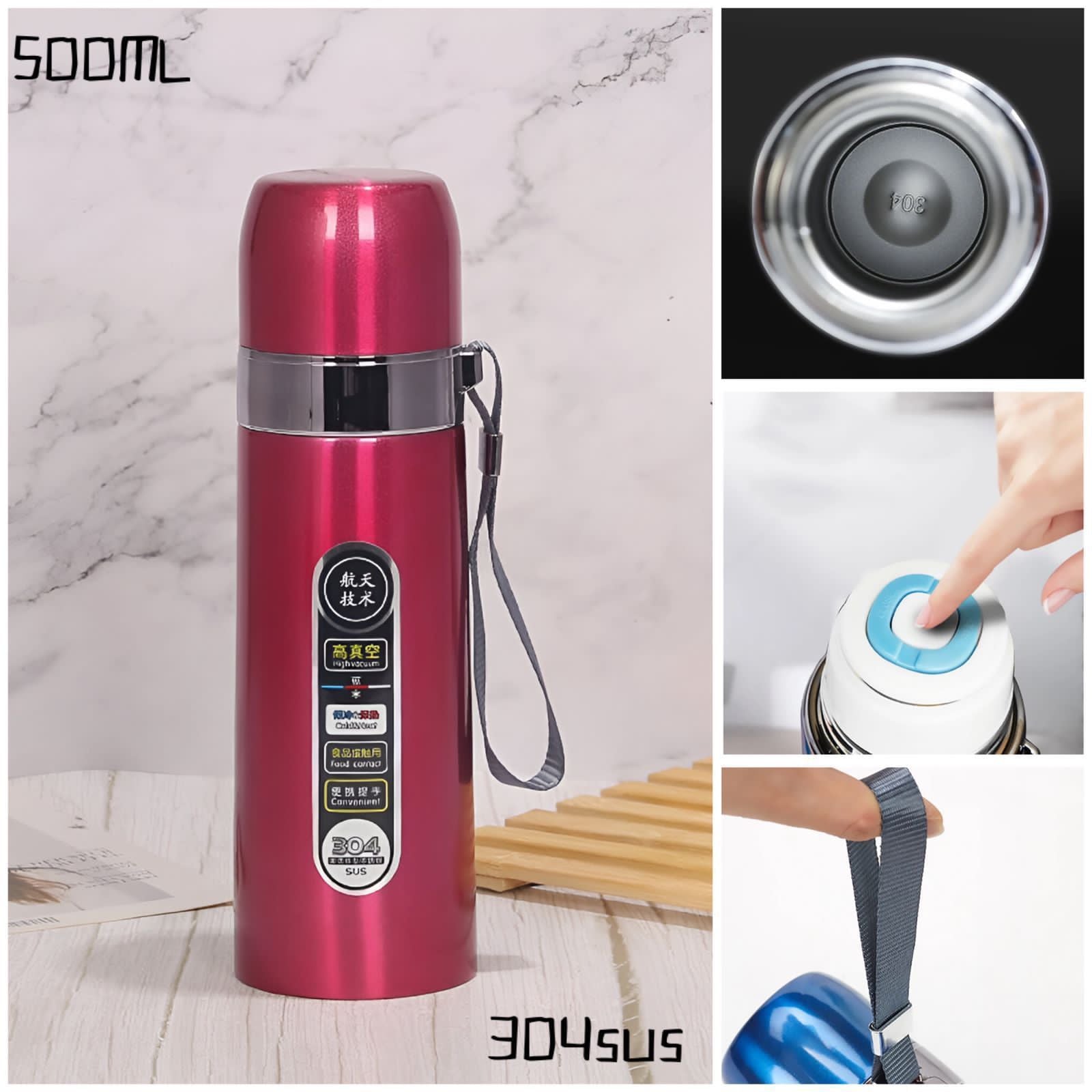 Direct Sip Stainless Steel Vacuum Flask Water Bottle with Box (304SuS) 500ml