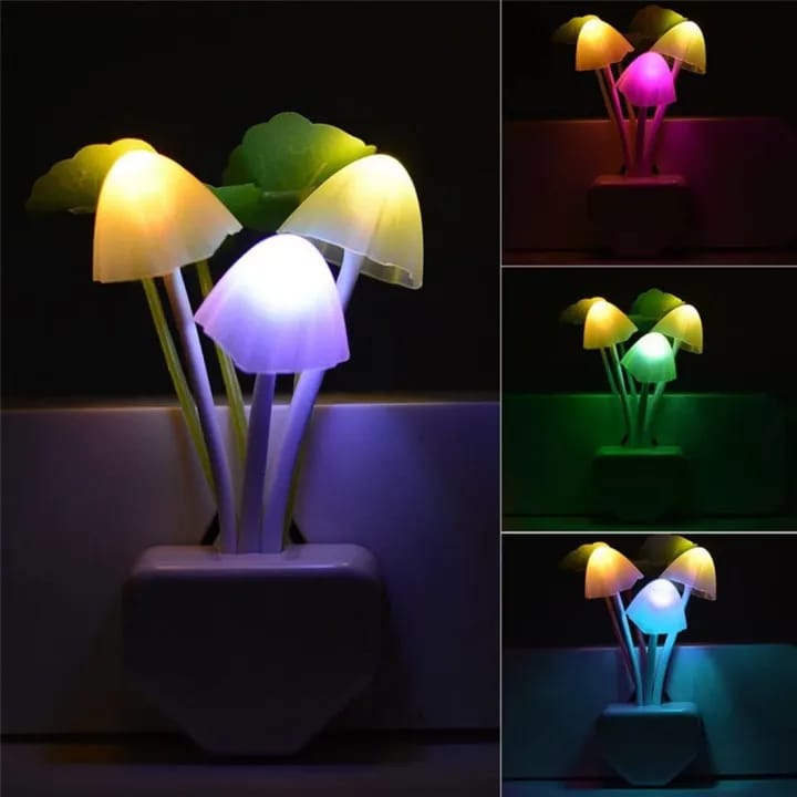 LED Night Light Mushroom Lamp With Automatic Sensor Control