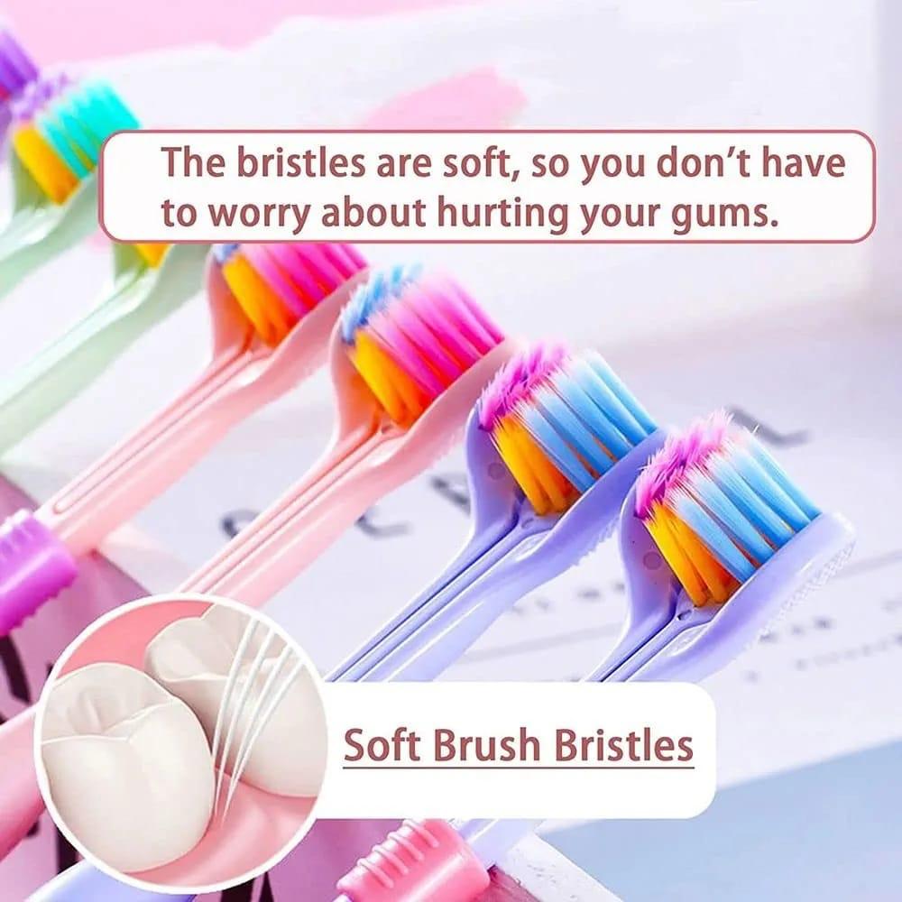 3-Sided Toothbrush For Children, Soft Manual Toothbrushes with Wrap-Around Design, Efficient Tooth Brushing