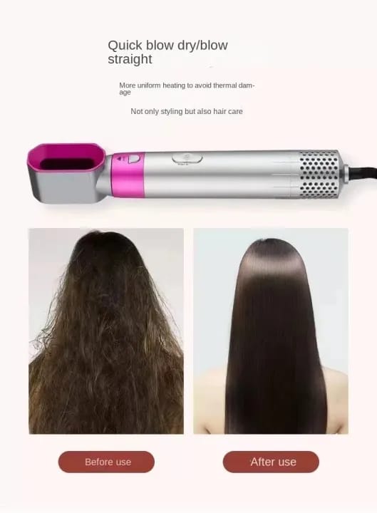 5 in 1 Hair Styler Multi-Function Professional Styling Tool Hair Dryer, Hair Curler, Hot Air Comb, Hair Straightener
