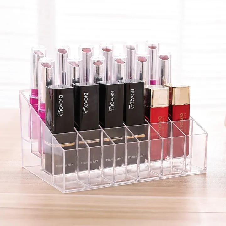 24 Grid Plastic Makeup Organizer Storage Box Cosmetic Box Lipstick Jewelry Box Case Holder Display