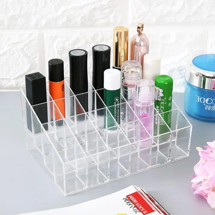 24 Grid Plastic Makeup Organizer Storage Box Cosmetic Box Lipstick Jewelry Box Case Holder Display