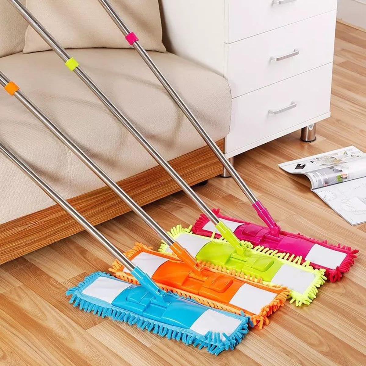 Wet and Dry Cleaning Flat Microfiber Floor Cleaning Mop with Long Handle Dry Mop