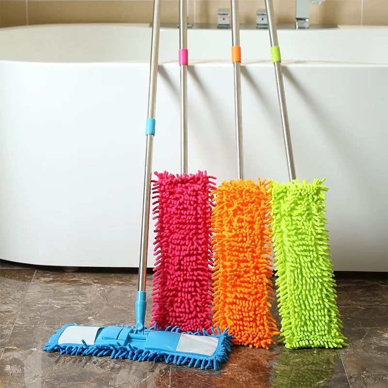 Wet and Dry Cleaning Flat Microfiber Floor Cleaning Mop with Long Handle Dry Mop