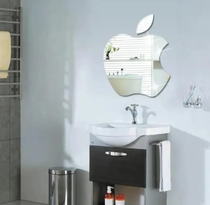 Apple Shape Mirror Wall Sticker