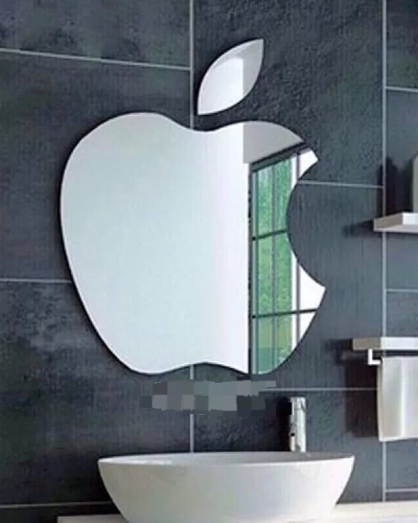 Apple Shape Mirror Wall Sticker