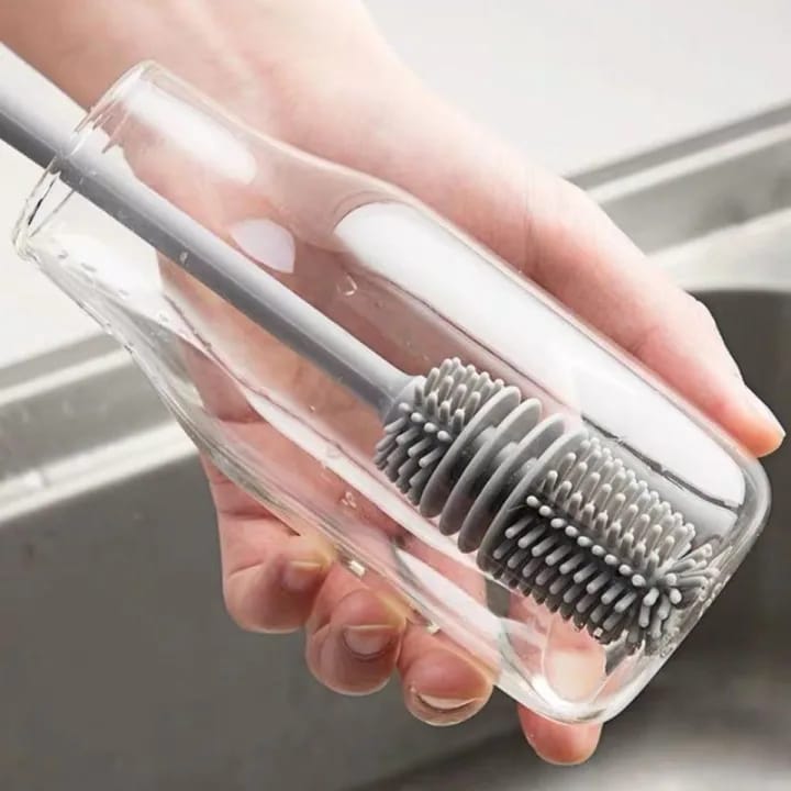 Silicone Cup Brush Milk Bottle Glass Washer Cleaning Tool Home Kitchen Long Handle Brush Glass Vacuum Cup Small Brush