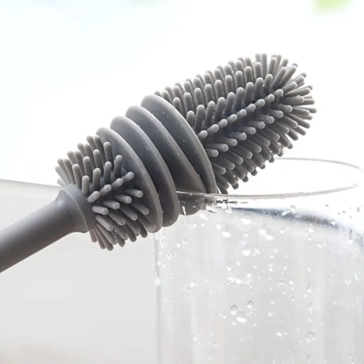 Silicone Cup Brush Milk Bottle Glass Washer Cleaning Tool Home Kitchen Long Handle Brush Glass Vacuum Cup Small Brush
