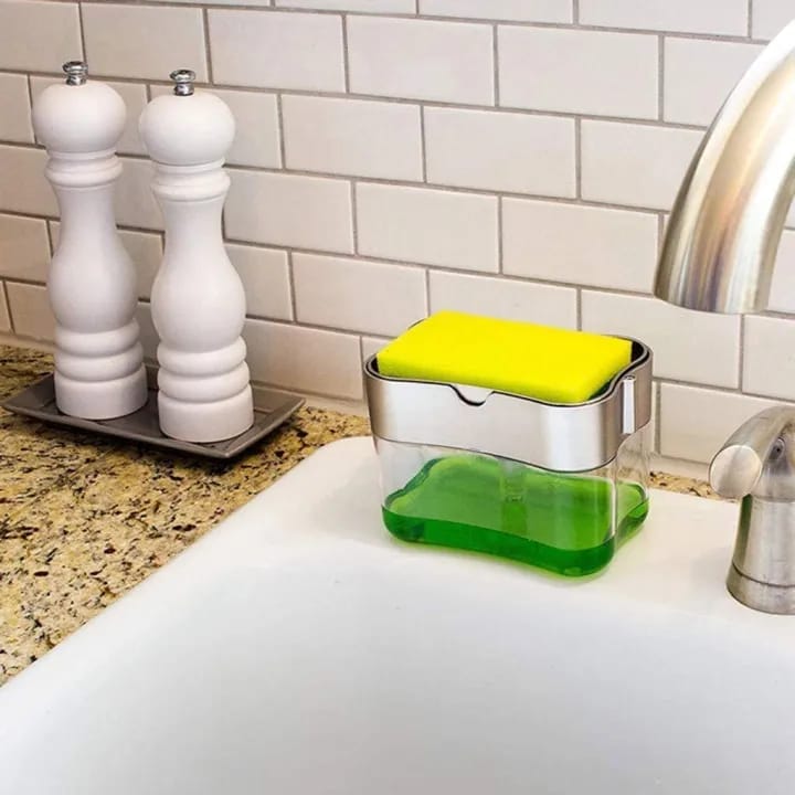 Soap Pump Dispenser Sponge Holder Kitchen